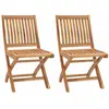 vidaXL Chaises de jardin pliables 2 pcs Bois de teck massif