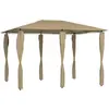 vidaXL Belvédère avec revêtement de poteaux 3x4x2,6 m Taupe 160 g/m²