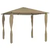 vidaXL Belvédère avec revêtement de poteaux 3x3x2,6 m Taupe 160 g/m²