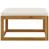 vidaXL Salon de jardin 4 pcs avec coussin Crème Bois d'acacia solide