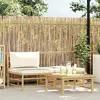 vidaXL Salon de jardin 3 pcs avec coussins blanc crème Bambou