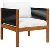 vidaXL Chaise de jardin avec coussin Bois d'acacia solide