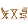 vidaXL Mobilier à dîner de jardin pliable 3 pcs Bois d'acacia solide