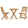 vidaXL Mobilier à dîner de jardin pliable 3 pcs Bois d'acacia solide