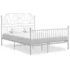 vidaXL Cadre de lit et tête de lit sans matelas blanc 160x200 cm métal