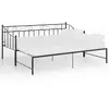vidaXL Cadre de canapé-lit extensible Noir Métal 90x200 cm