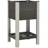 vidaXL Lit surélevé de jardin avec étagère 50x50x90 cm WPC Gris