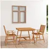 vidaXL Mobilier de salle à manger de jardin 3 pcs Bois d'acacia solide