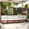 vidaXL Canapé de jardin à 4 places avec coussin Bois d'acacia massif