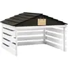 vidaXL Garage de tondeuse à gazon Noir et blanc 78x74x54 cm Sapin