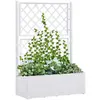 vidaXL Lit surélevé de jardin et treillis et système d'arrosage Blanc
