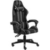 vidaXL Fauteuil de jeux vidéo Noir et gris Similicuir