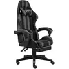 vidaXL Fauteuil de jeux vidéo avec repose-pied Noir et gris Similicuir