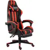 vidaXL Fauteuil de jeux vidéo et repose-pied Noir et rouge Similicuir