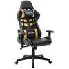 vidaXL Chaise de jeu Noir et doré Cuir artificiel