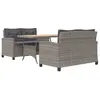 vidaXL Ensemble à dîner de jardin 3pcs et coussins gris Résine tressée