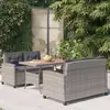 vidaXL Ensemble à dîner de jardin 3 pcs Résine tressée bois d'acacia
