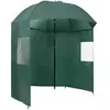 vidaXL Parapluie de pêche Vert 220x193 cm