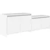 vidaXL Meuble TV Blanc 146,5x35x50 cm Aggloméré