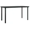 vidaXL Table à dîner de jardin Noir 140x70x74 cm Acier et verre