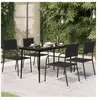 vidaXL Table à dîner de jardin Noir 140x70x74 cm Acier et verre