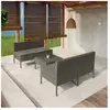 vidaXL Salon de jardin 5 pcs avec coussins résine tressée gris
