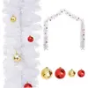 vidaXL Guirlande de Noël décorée avec boules Blanc 5 m