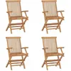 vidaXL Chaises pliables de jardin 4 pcs Bois de teck solide