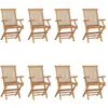vidaXL Chaises pliables de jardin 8 pcs Bois de teck solide