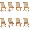 vidaXL Chaises pliables de jardin 8 pcs Bois de teck solide