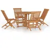 vidaXL Ensemble à dîner d'extérieur pliable 5 pcs Bois solide de teck