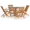 vidaXL Ensemble à dîner d'extérieur pliable 5 pcs Bois solide de teck