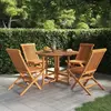vidaXL Mobilier à dîner d'extérieur pliable 5 pcs Bois solide de teck