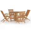 vidaXL Ensemble à dîner d'extérieur pliable 5 pcs Bois solide de teck
