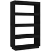 vidaXL Bibliothèque/Séparateur de pièce Noir 80x35x135 cm Pin massif