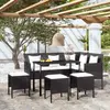 vidaXL Ensemble de canapés en L 5pcs avec coussins Résine tressée Noir