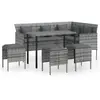 vidaXL Ensemble de canapés en L 5pcs avec coussins Résine tressée Gris
