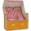 vidaXL Strandkorb avec coussins Résine tressée bois solide Rouge blanc
