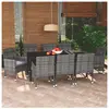vidaXL Mobilier à dîner de jardin et coussins 9pcs Résine tressée Gris