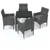 vidaXL Mobilier à dîner de jardin et coussins 5pcs Résine tressée Gris