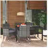 vidaXL Mobilier à dîner de jardin et coussins 5pcs Résine tressée Gris