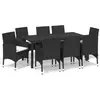 vidaXL Mobilier à dîner de jardin et coussins 9pcs Résine tressée Noir