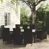 Ensemble à manger d'extérieur 9pcs coussins résine tressée noir Vidaxl