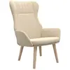 vidaXL Chaise de relaxation Crème Tissu