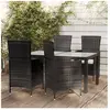 vidaXL Salon d'extérieur 5 pcs avec coussins Résine tressée Noir