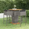 vidaXL Ensemble de bar de jardin 5 pcs et coussins Résine tressée Gris
