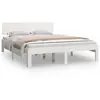 vidaXL Cadre de lit Blanc Bois massif 150x200 cm Très grand