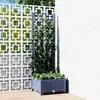 vidaXL Jardinière avec treillis Gris foncé 40x40x121,5 cm PP
