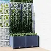 vidaXL Jardinière avec treillis Gris foncé 80x40x136 cm PP