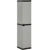 vidaXL Armoire de rangement de jardin 3 étagères Gris/noir 34x40x168cm